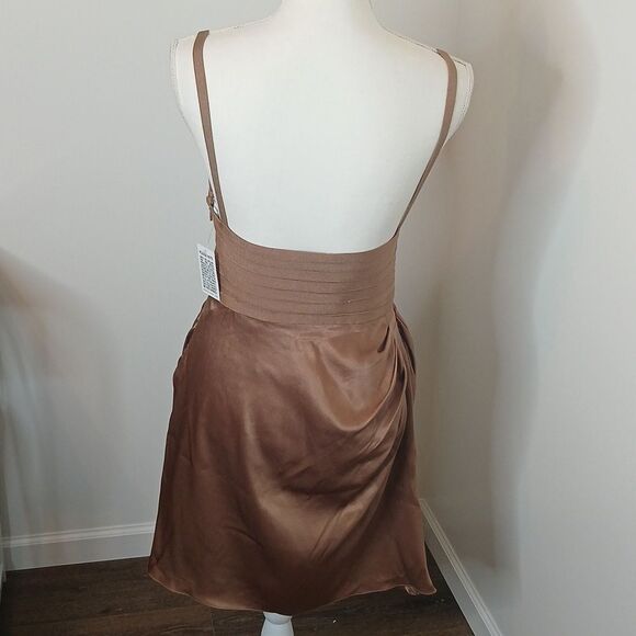Herve Leger Draped Silk Cut Out Mini Dress NWT Size 8 - Picture 8 of 11